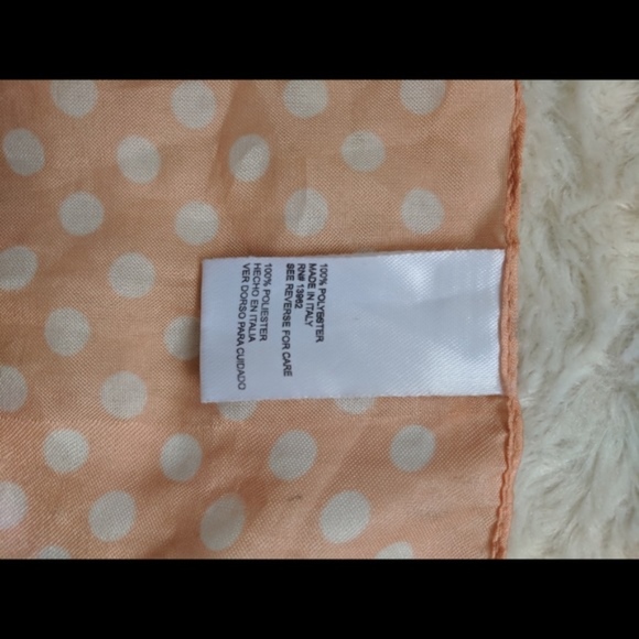 VTG 60s Italian pink & white Polka Dot scarf - Picture 3 of 8